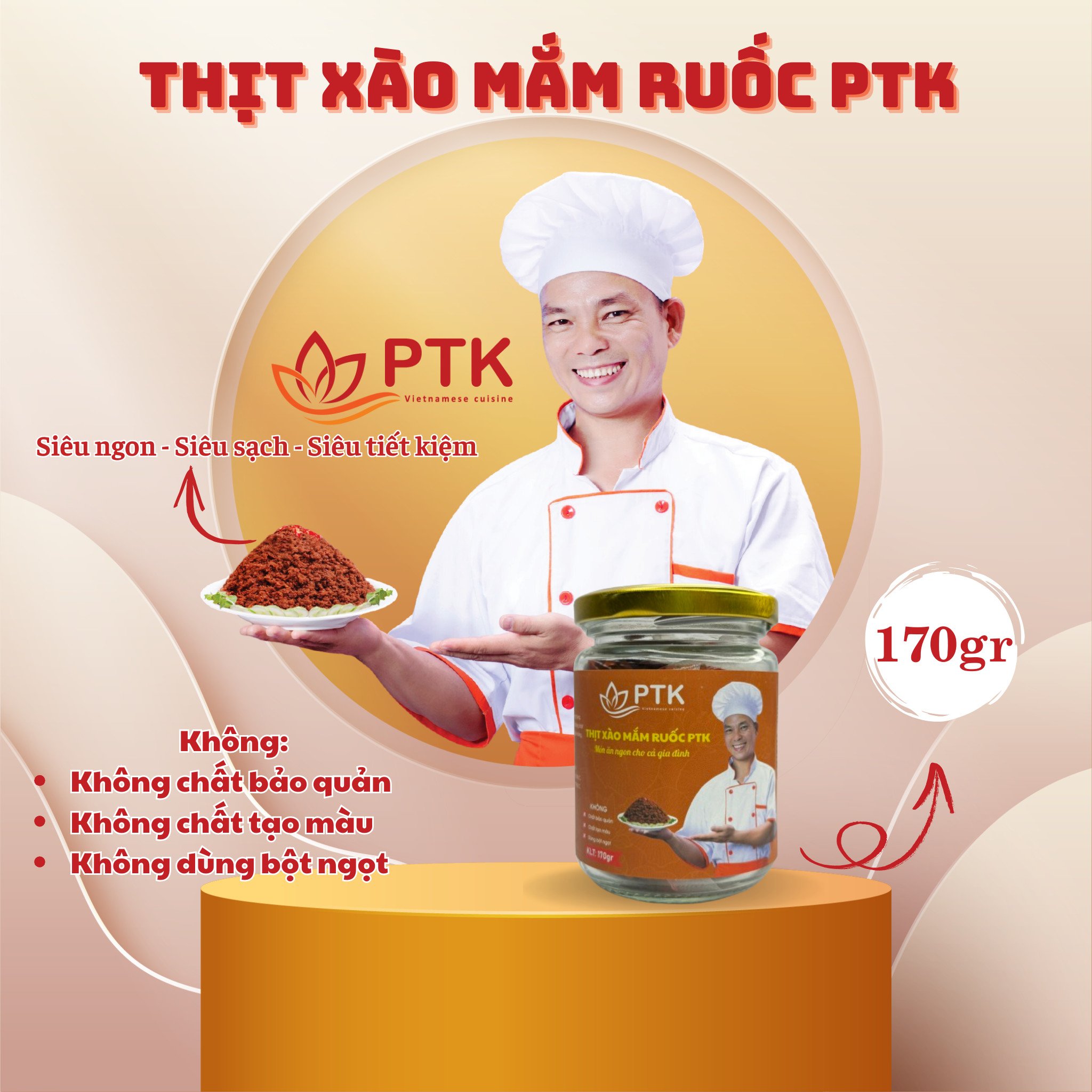 Thịt Xào Mắm Ruốc PTK lọ 170gr