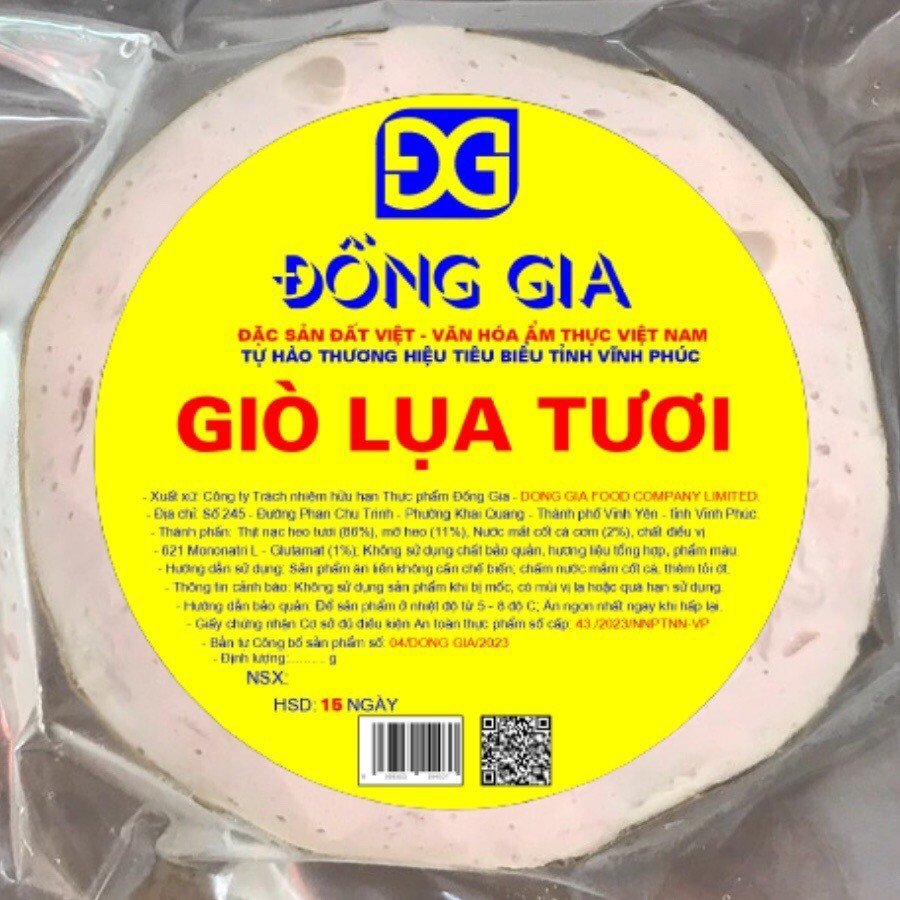 Giò lụa tươi Khoanh 500g ( Vận chuyển nhanh nội tỉnh Vĩnh Phúc )
