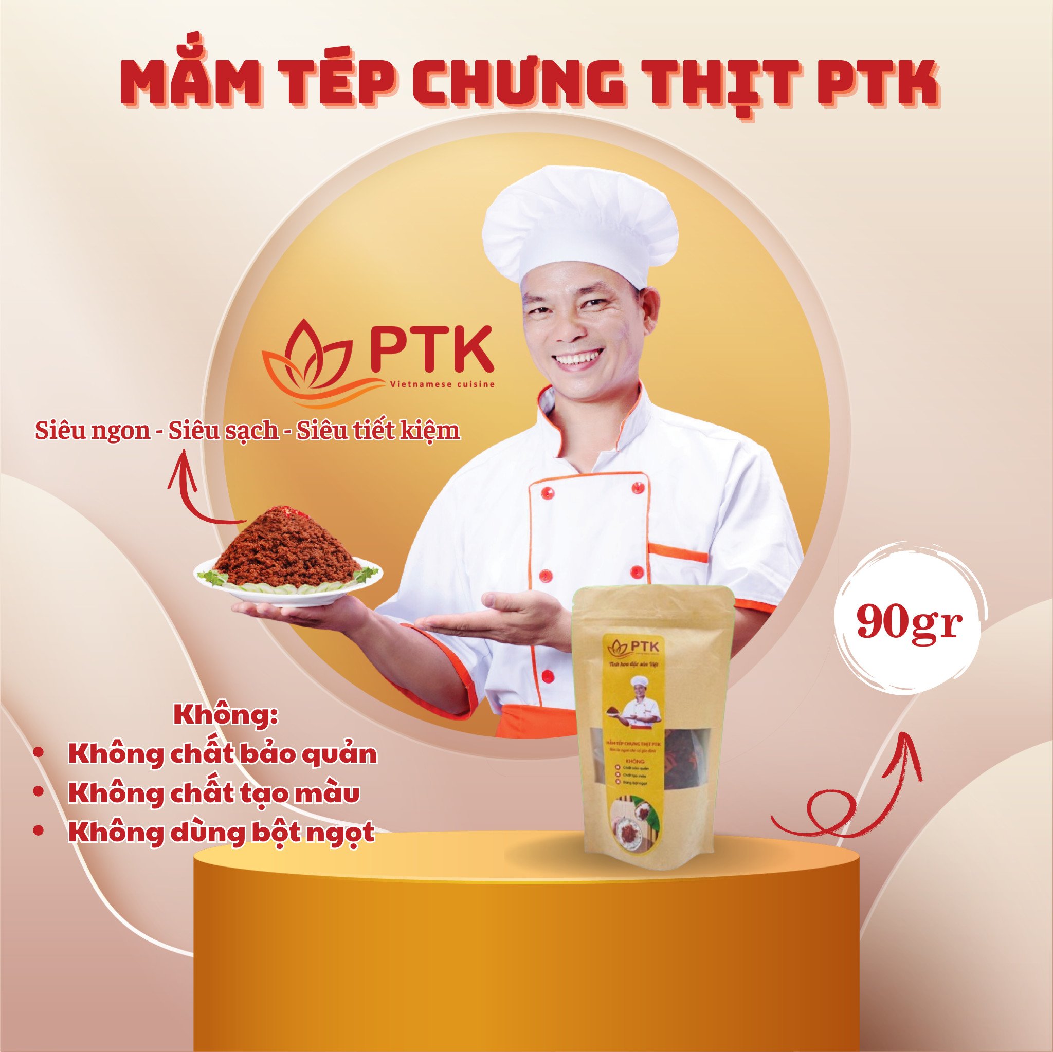Mắm Tép Chưng Thịt PTK túi 90gr
