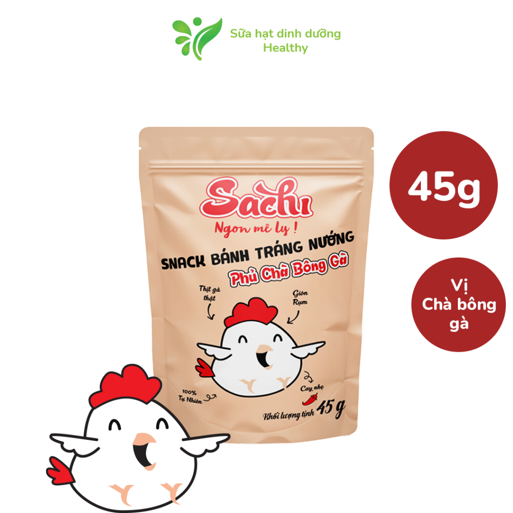 Combo 02 gói Snack bánh tráng nướng SACHI phủ chà bông gà 45g