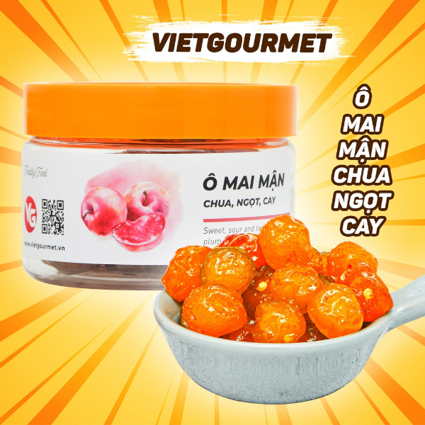 Ô mai mận VIETGOURMET ô mai vị chua ngọt cay đặc sản Hà Nội ( hộp 200gr )