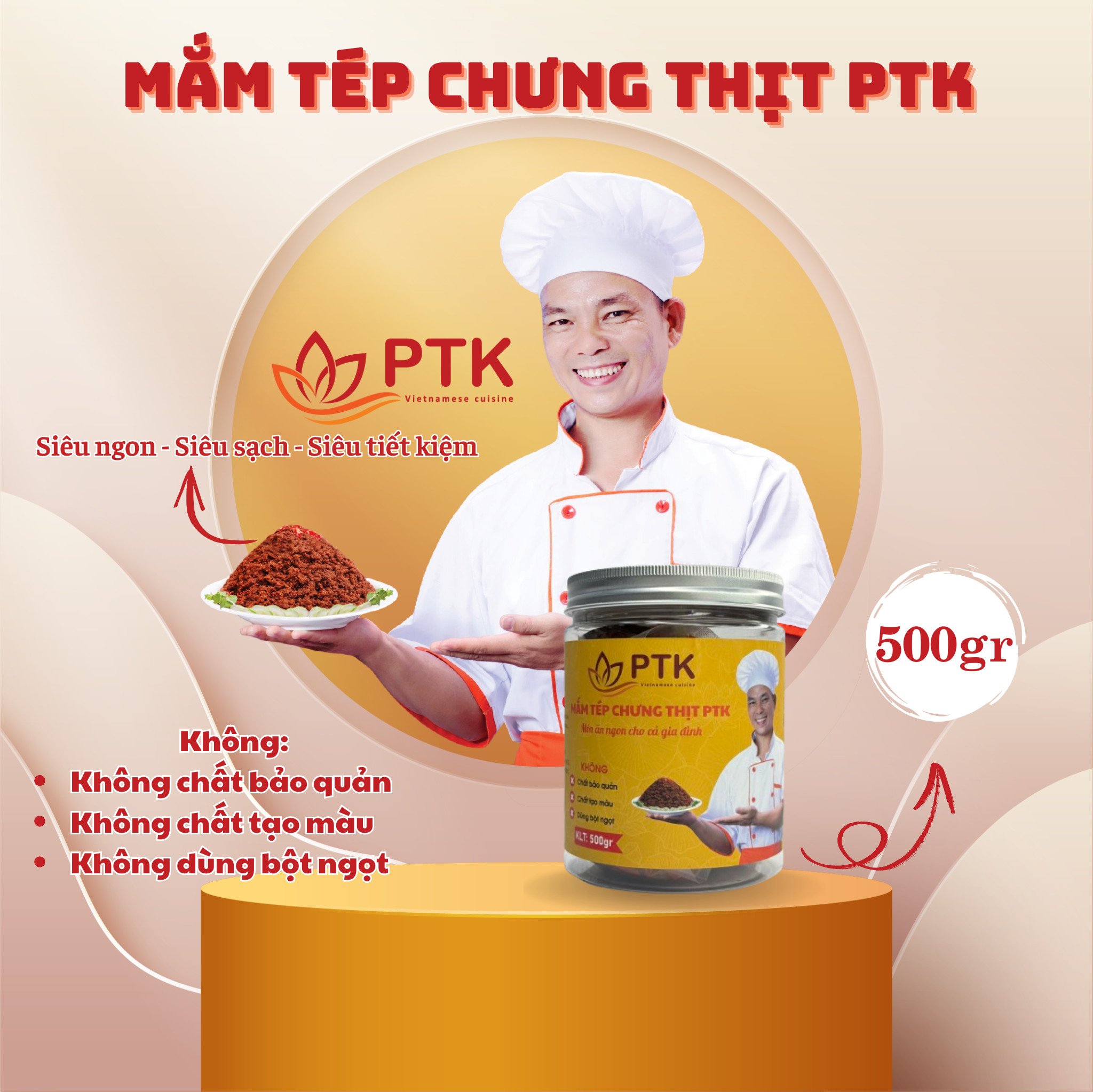 Mắm Tép Chưng Thịt PTK hũ 500gr