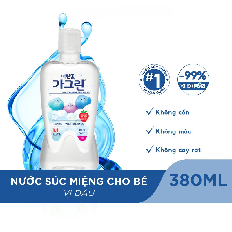 Nước súc miệng Garglin Kids vị dâu cho bé từ 6 tuổi chai 380ml