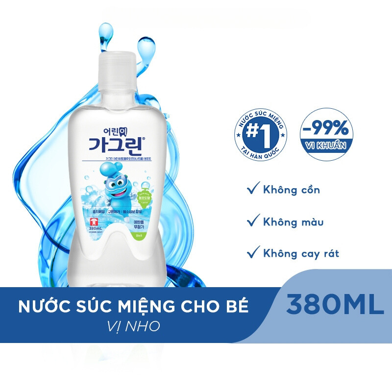 Nước súc miệng Garglin Kids vị nho cho bé từ 6 tuổi chai 380ml