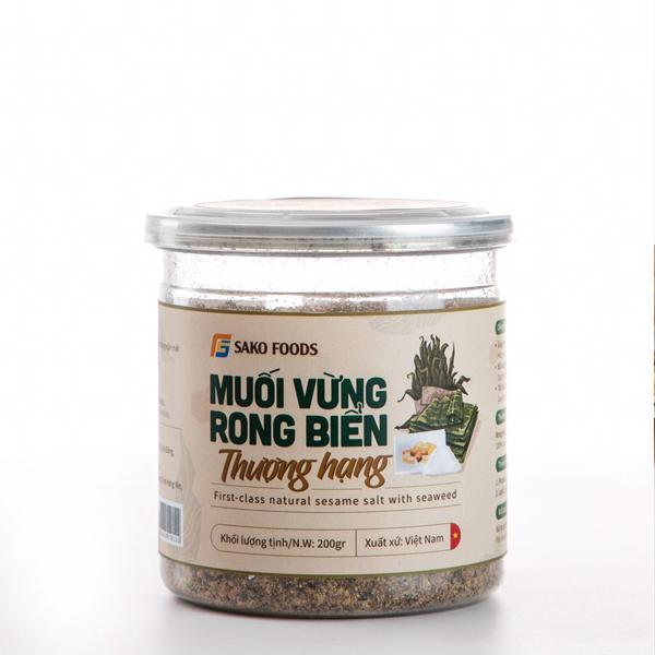 OCOP - Hộp Muối Vừng Rong Biển Thượng Hạng - Hộp 200Gr