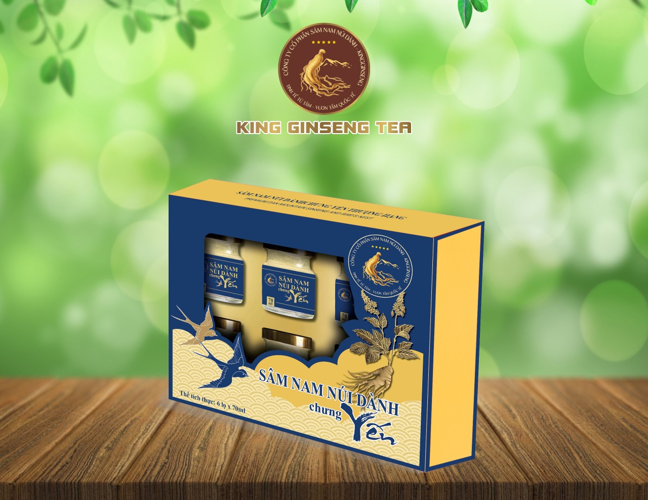 Sâm nam Núi Dành chưng yến (6 lọ x 70ml)