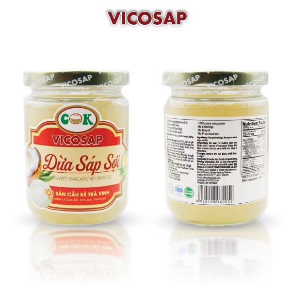 OCOP - Dừa sáp sợi VICOSAP - Hũ thuỷ tinh 400ml