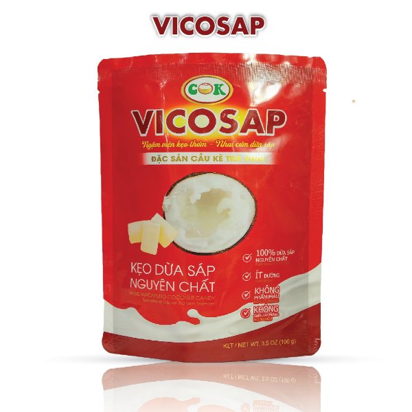 OCOP - Kẹo dừa sáp nguyên chất VICOSAP (gói 100g)