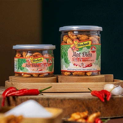 OCOP 4 SAO - Hạt điều tỏi ớt hộp 115gam
