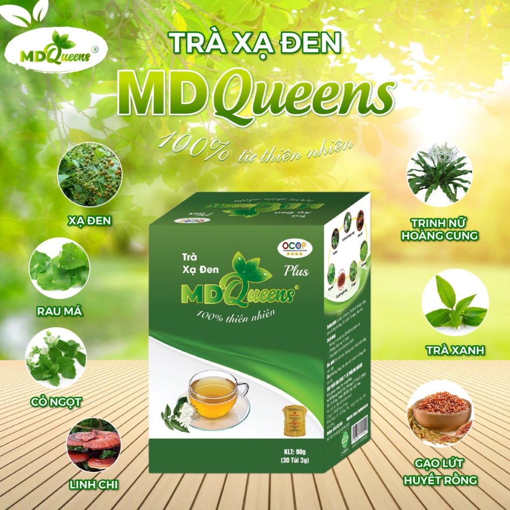 OCOP - Trà xạ đen MD Queens 100% thảo dược thiên nhiên - Hộp 90g