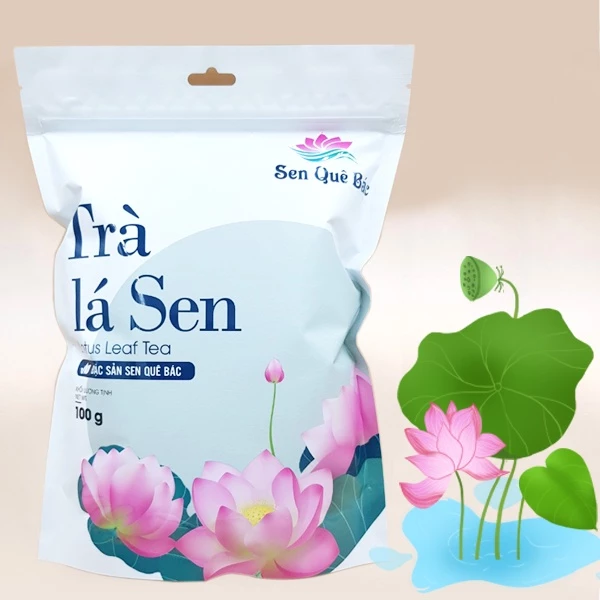 Trà lá sen thu hái từ giống sen cốm - Túi 100gram