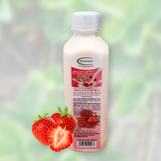Sữa chua uống dâu tây Mộc Bắc Milk (Lốc 6 chai)