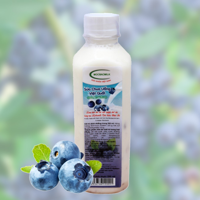 Sữa chua uống việt quất Mộc Bắc Milk (Lốc 6 chai)