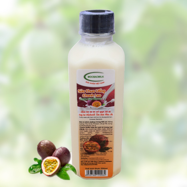 Sữa chua uống chanh leo Mộc Bắc Milk (Lốc 6 chai)