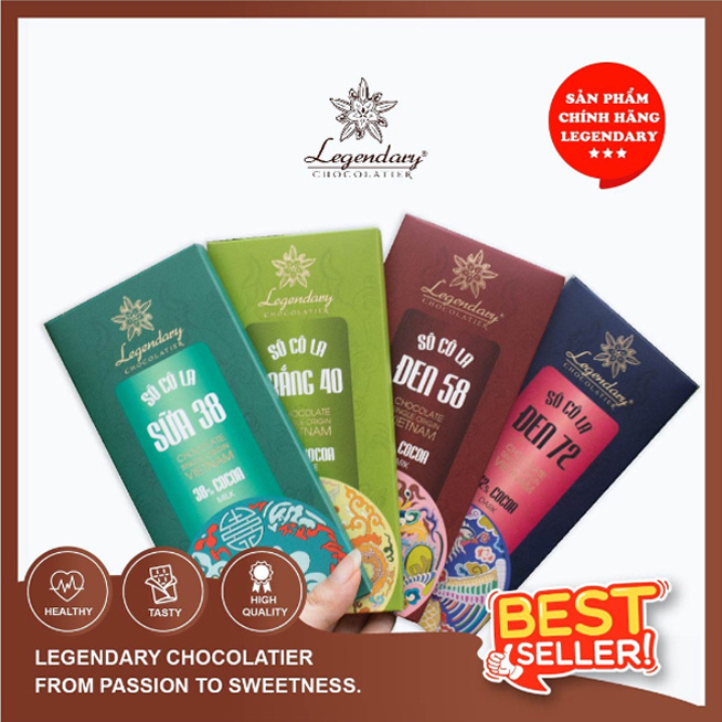 [HÀNG CHÍNH HÃNG] Bộ sưu tập Socola 80g dạng Thanh cacao nguyên chất loại thượng hạng Socola Legendary