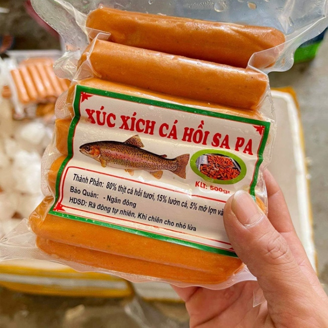 OCOP - Xúc xích cá Hồi Sa Pa - Hải Hà (Đặc sản Lào Cai) 500g